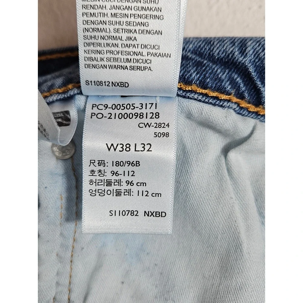 Levis 505 Regular Fit Straight Leg‎ Jeans Mens 38x32 Blue Denim 00505-3171
